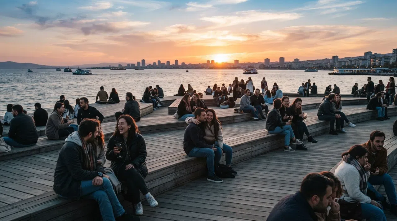Karşıyaka, İzmir : le quartier côté ferry où le coucher de soleil est l'événement principal